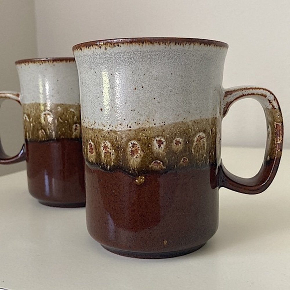 2 Dunoon Scotland Vintage Ceramic Stoneware Pottery Mugs Cups New Condition
